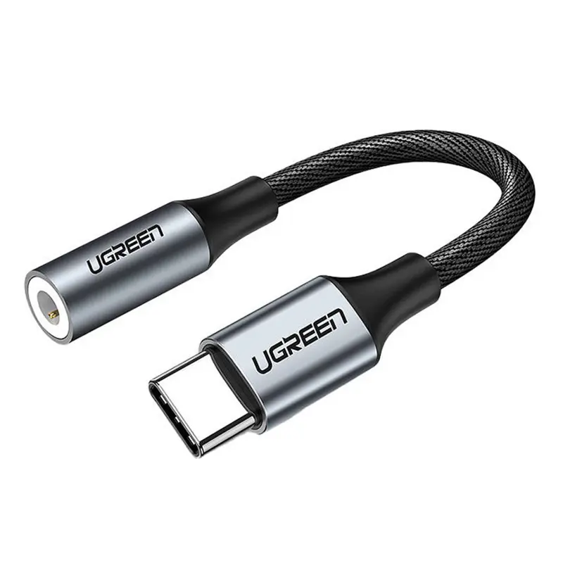 adaptador-ugreen-jack-35mm-a-usb-tipo-c-10cm-cinzento-sumtek