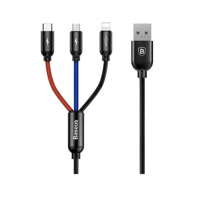 cabo-dados-baseus-3in1-type-clightningmicro-usb-12m-sumtek