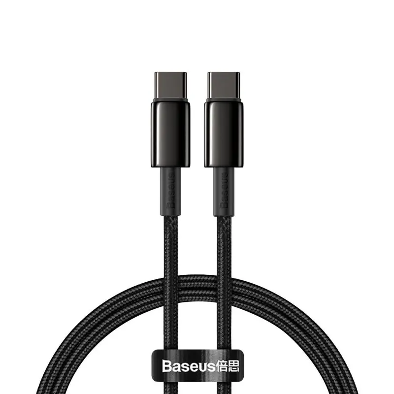 cabo-dados-baseus-tungsten-gold-usb-c-1m-100w-preto-sumtek