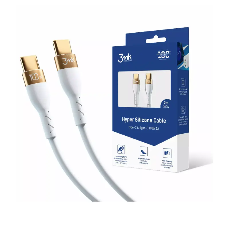 cabo-usb-c-3mk-hyper-silicone-2m-100w-branco-sumtek