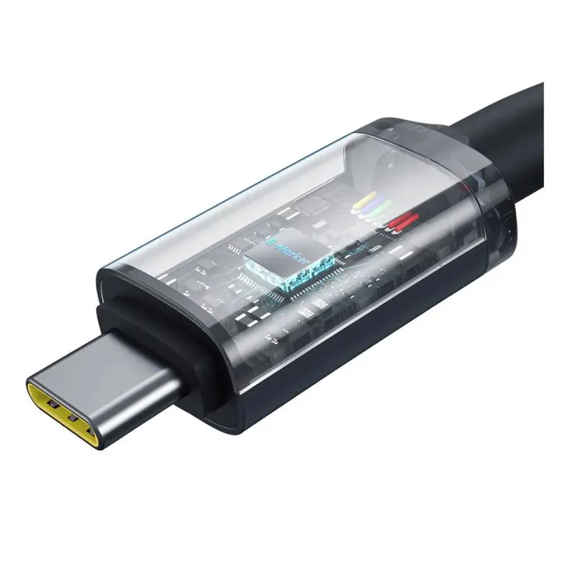 cabo-usb-c-baseus-crystal-shine-20gbpspd-100w-15m-preto-sumtek