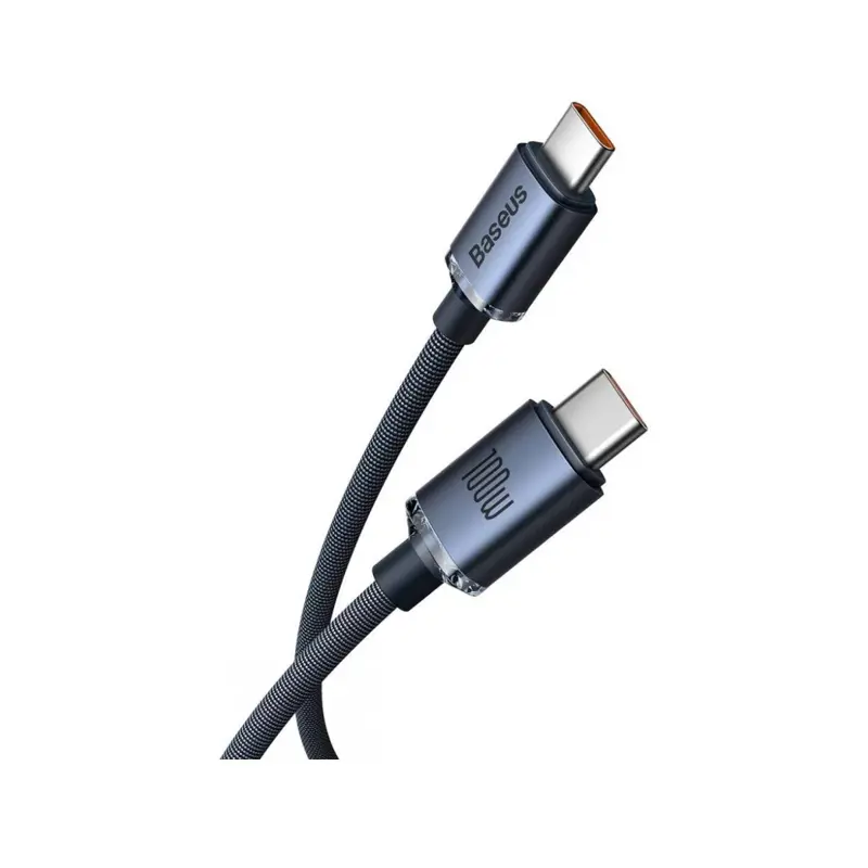 cabo-usb-c-baseus-crystal-shine-pd-100w-12m-preto-sumtek