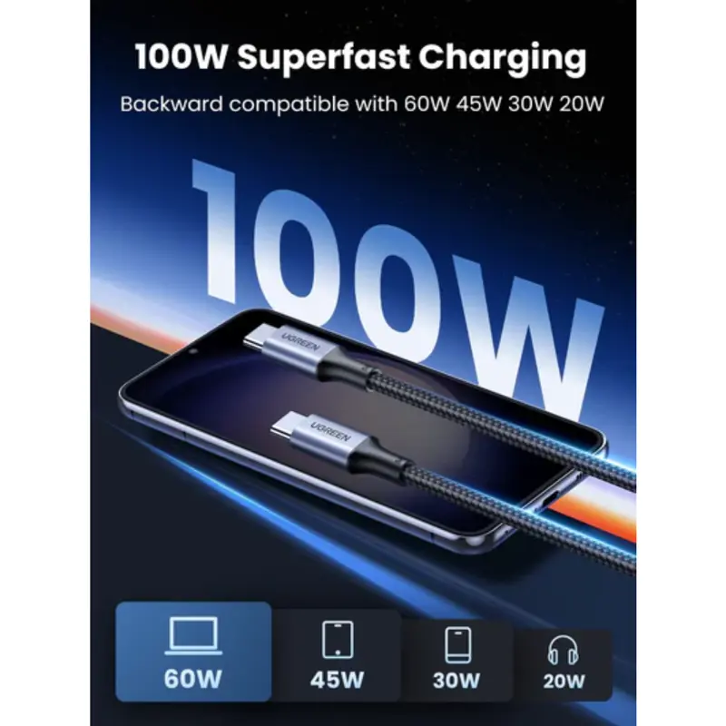 cabo-usb-c-ugreen-us316-5a-05m-preto-sumtek