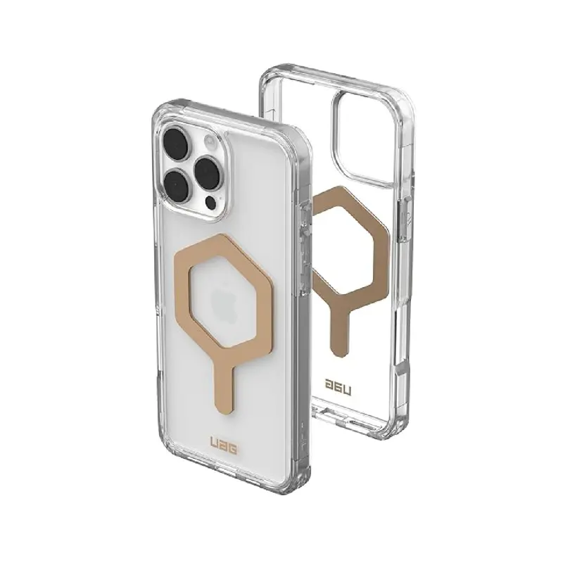 capa-urban-armor-plyo-iphone-16-pro-max-magsafe-transparentedourado-sumtek
