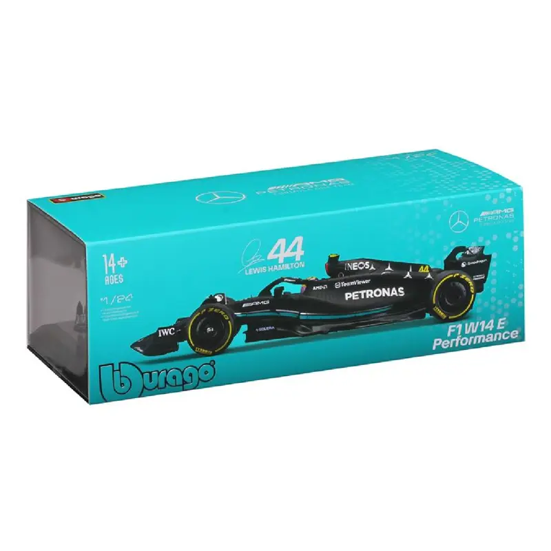 carro-miniatura-bburago-f1-mercedes-amg-w14-lewis-hamilton-44-124-sumtek