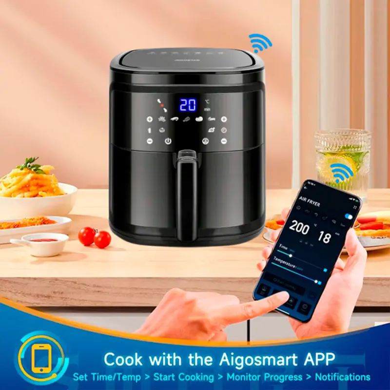 fritadeira-electrica-s-oleo-aigostar-1900w-7l-wifibluetooth-preta-sumtek fritadeira-electrica-s-oleo-aigostar-1900w-7l-wifibluetooth-preta-sumtek