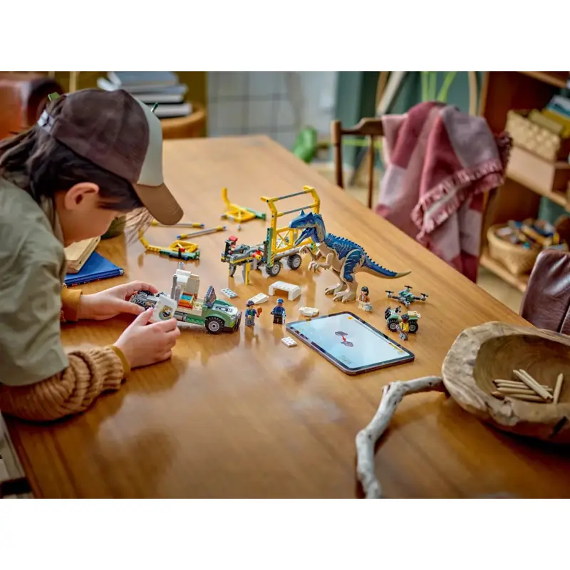 lego-jurassic-world-missoes-de-dinossauros-camiao-de-transporte-de-alossauro-76966-sumtek