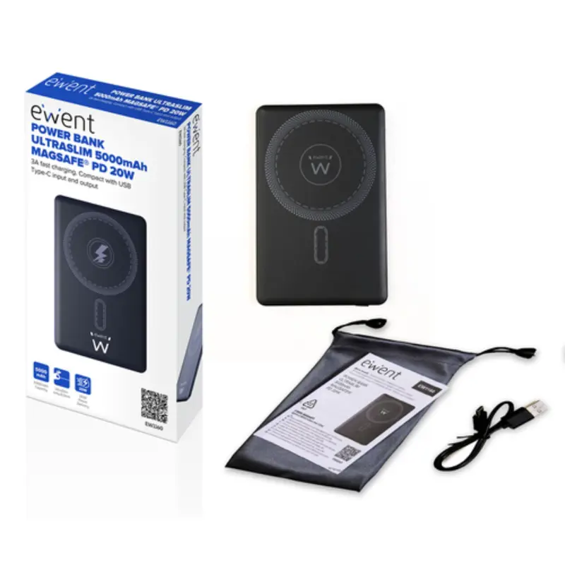 powerbank-ewent-ultraslim-5000mah-magsafe-pd-225w-preto-sumtek