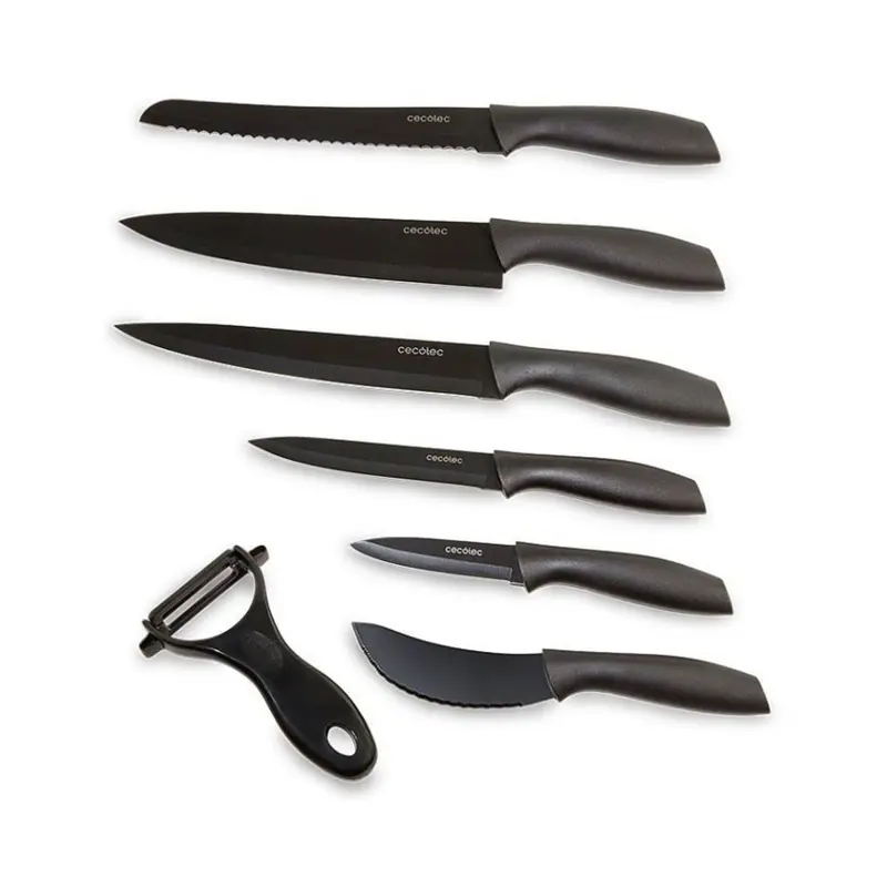 set-de-facas-cecotec-7-pecas-titanium-preto-sumtek