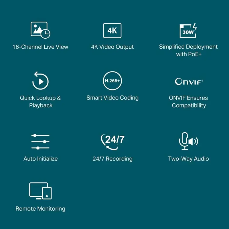 gravador-nvr-vigi-by-tp-link-16-canais-4k-poe-preto-vigi-nvr2016h-16p-sumtek